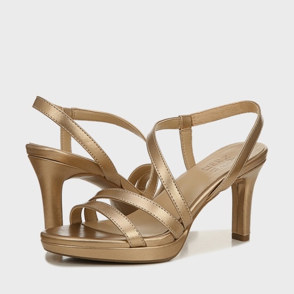 Naturalizer Brenta bronze pearl 3” slingback strappy heel NIB 12M - Picture 1 of 10